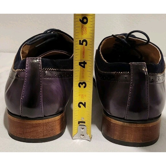 Gino Vitale Men\'s Lace Up Medallion Toe Dress Shoes Purple Size 13 main image 10
